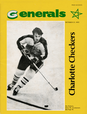 Greensboro Generals Program 1972-73 Stu Roberts