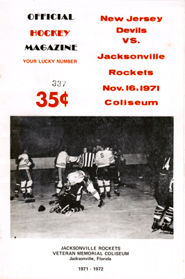 Jacksonville Rockets Program 1971-72 Eastern Hockey League EHL