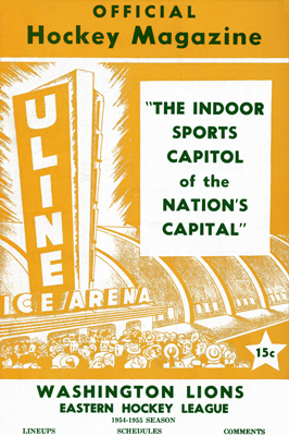 Washington Lions Program 1954-55  Eastern Hockey League EHL